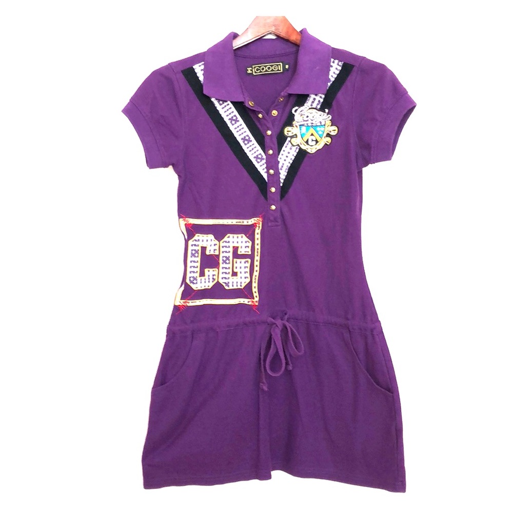 COOGI Purple Polo Mini Dress S